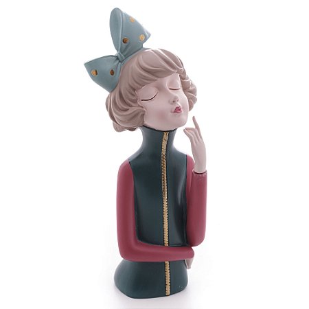 FIGURA DECORATIVA BONECA PENSADORA DE RESINA 9CM X 7,5CM X 23CM - WOLFF