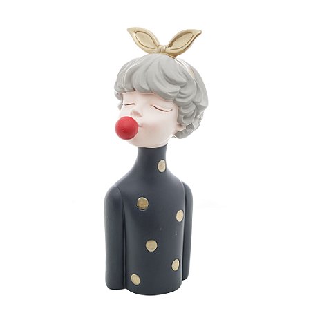 FIGURA DECORATIVA BONECA DE RESINA 10CM X 8CM X 21,5CM - WOLFF