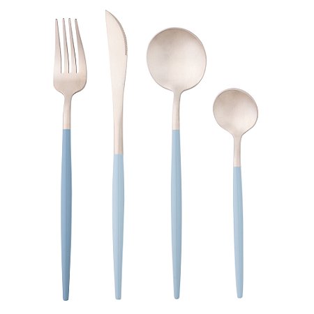 FAQUEIRO 24 PEÇAS DE AÇO INOX KYOTO CHAMPANHE E MINT - WOLFF