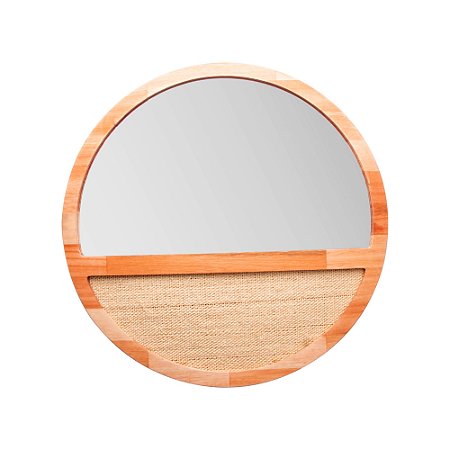 ESPELHO DE MADEIRA COM SISAL LIPTUS 60CM - WOODART