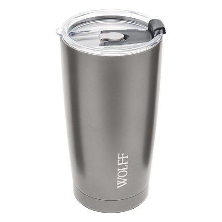 COPO TÉRMICO DE AÇO INOX PAREDE DUPLA COM TAMPA 600ML - WOLFF