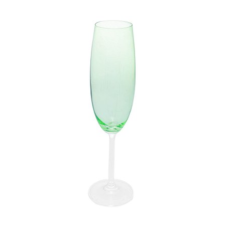 CONJUNTO 6 TAÇAS DE CHAMPANHE DE CRISTAL ECOLÓGICO BANQUET VERDE 200ML - WOLFF