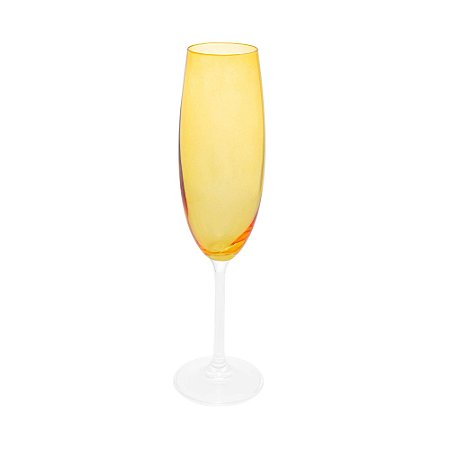 CONJUNTO 6 TAÇAS DE CHAMPANHE DE CRISTAL ECOLÓGICO BANQUET ÂMBAR 200ML - WOLFF