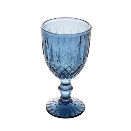 CONJUNTO 6 TAÇAS DE ÁGUA DE VIDRO GREEK AZUL ESCURO 345ML - WOLFF