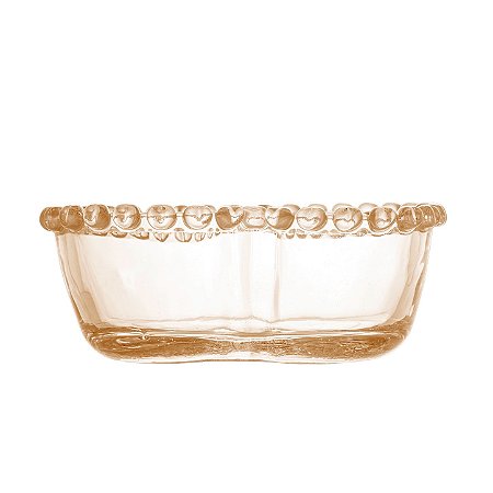 BOWL DE CRISTAL ÂMBAR METALIZADO 13,5CM X 12,5CM X 5CM- LYOR