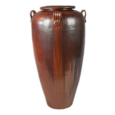 VASO VIETNAMITA DE CERAMICA IMPORTADO ROMA COBRE D56XA116CM