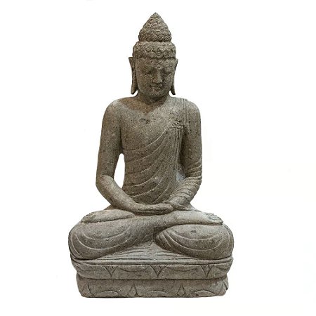 ESCULTURA BUDA BALI PEDRA VULCANICA A100CM
