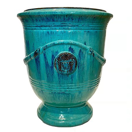 VASO VIETNAMITA DE CERAMICA IMPORTADO FRANCA AQUA D60XA64CM