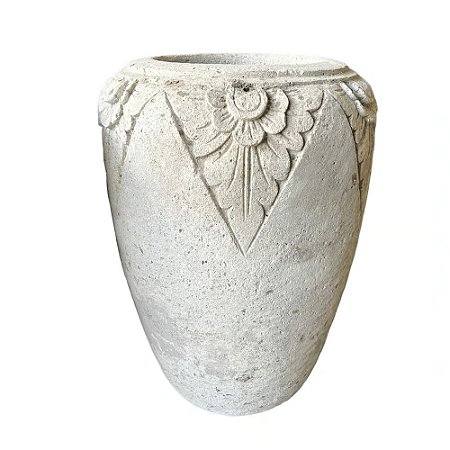 VASO BALI PEDRA ESCULPIDA D60XA80CM