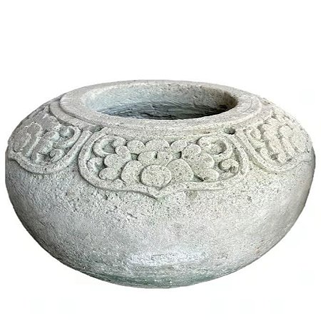 VASO BALI PEDRA ESCULPIDA D90XA45CM
