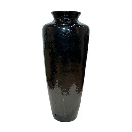 VASO VIETNAMITA DE CERAMICA IMPORTADO BENIN PRETO D40XA97CM