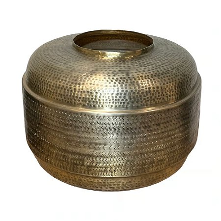 CACHEPOT PURI EM ALPACA ENVELHECIDA IMPORTADO INDIA D62XA46CM