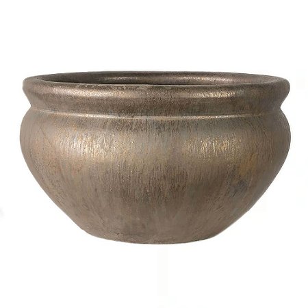BACIA VIETNAMITA CERAMICA IMPORTADO GRECIA BRONZE D72XA43CM