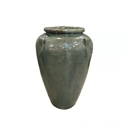 VASO VIETNAMITA DE CERAMICA IMPORTADO ROMA MOSS GREEN D47XA68CM