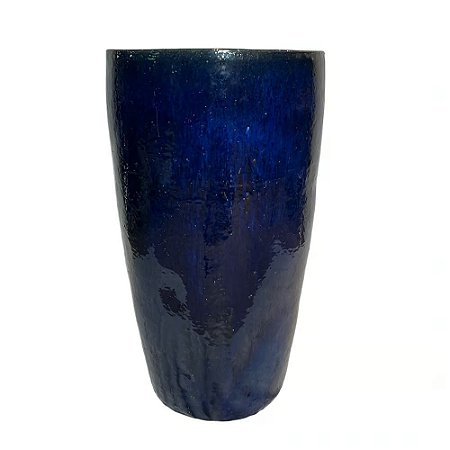 VASO VIETNAMITA DE CERAMICA IMPORTADO SINGAPURA AZUL D40XA70CM