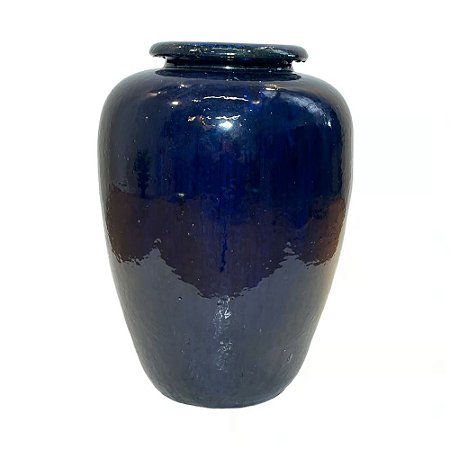 VASO VIETNAMITA DE CERAMICA IMPORTADO TURIM AZUL D47XA65CM