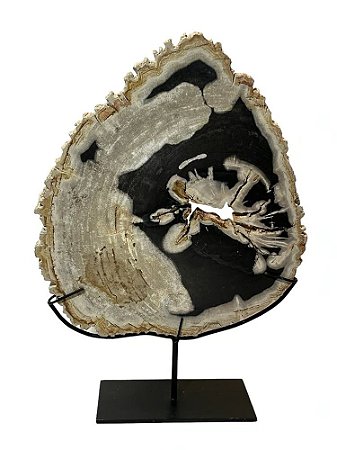 PLACA BALI MADEIRA PETRIFICADA MESCLA COM SUPORTE 40CM