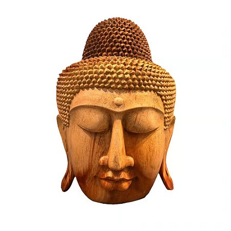 MASCARA BUDA BALI EM MADEIRA NATURAL 50CM