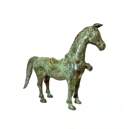 ESCULTURA EM BRONZE CAVALO BALI VERDE