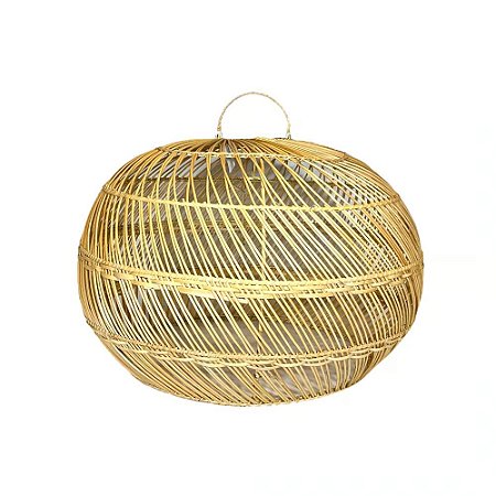 LUMINARIA PENDENTE FIBRA RATTAN IMPORTADA MACEIO D85XA60CM