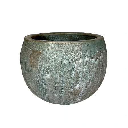 BACIA VIETNAMITA CERAMICA IMPORTADA NEPAL MUSGO D55XA38CM