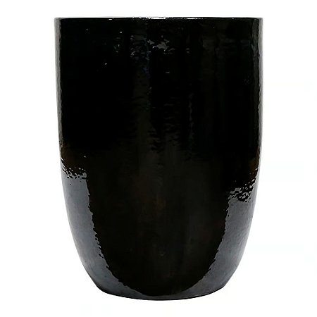 VASO VIETNAMITA DE CERAMICA IMPORTADO PARIS PRETO D44XA55CM