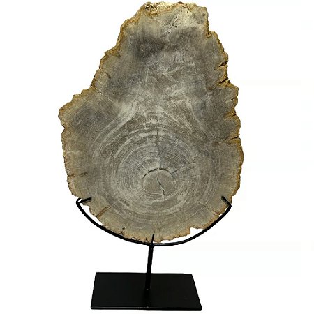 PLACA BALI MADEIRA PETRIFICADA CLARA COM SUPORTE 31CM