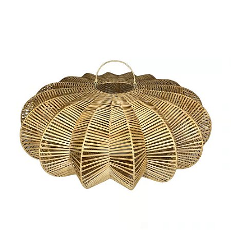 LUMINARIA PENDENTE FIBRA RATTAN IMPORTADA RECIFE D80XA40M