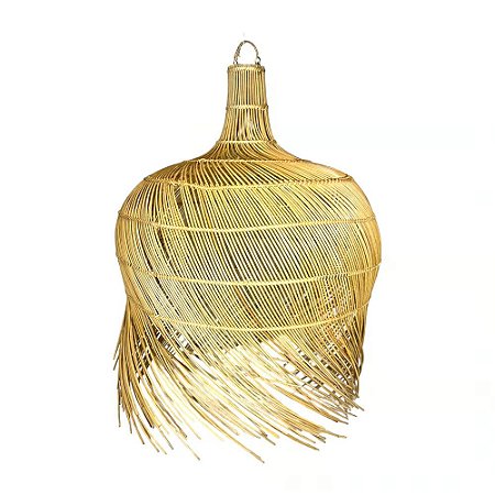 LUMINARIA PENDENTE FIBRA RATTAN IMPORTADA ARACAJU D60XA87CM
