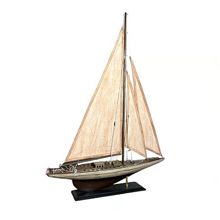 BARCO DECORATIVO PACIFIC EM MADEIRA E TECIDO OCEAN ART COLLETION 80CM