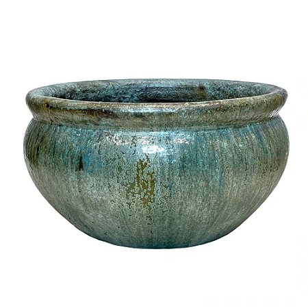 BACIA VIETNAMITA CERAMICA IMPORTADO GRECIA MUSGO D59XA32CM