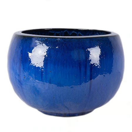 BACIA VIETNAMITA CERAMICA IMPORTADO NEPAL AZUL D55XA38CM