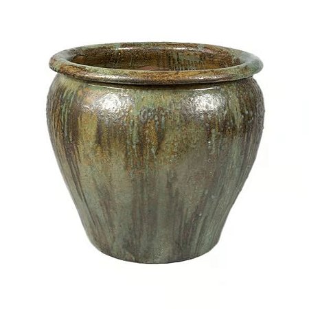 VASO VIETNAMITA DE CERAMICA IMPORTADO THAI MUSGO D37XA35CM