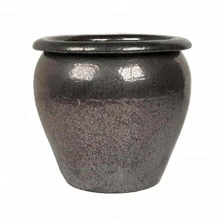 VASO VIETNAMITA DE CERAMICA IMPORTADO THAI GRAFITE D37XA35CM