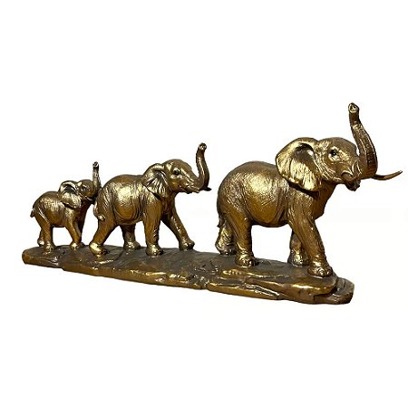 ESCULTURA IMPORTADA FAMILIA ELEFANTE SAVANA COLLECTION