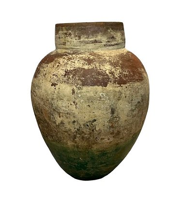 VASO DE BARRO ANTIGO MORINGA MESCLA VERDE BAHIA D39XA54CM