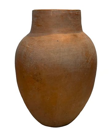 VASO DE BARRO ANTIGO MORINGA CLARA BAHIA D36XA50CM