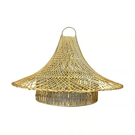 LUMINARIA PENDENTE FIBRA RATTAN IMPORTADA MACAPA D65XA40M