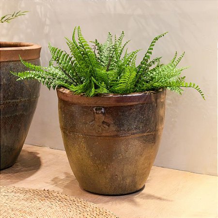 VASO RUSTICO DE CERAMICA IMPORTADO MANILA MESCLADO D54XA54CM
