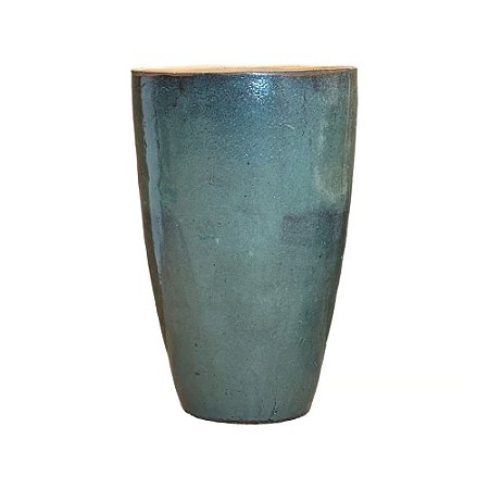 VASO CERAMICA IMPORTADO RUSTICO DE AUSTRALIA VERDE D36XA60CM