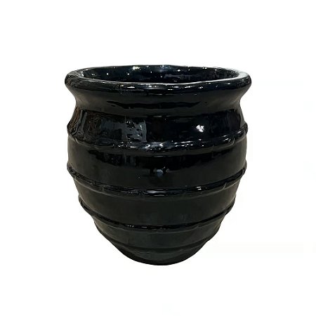 VASO VIETNAMITA DE CERAMICA IMPORTADO CHIPRE PRETO D33XA35CM