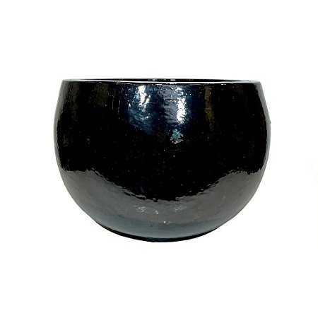BACIA VIETNAMITA CERAMICA IMPORTADA NEPAL PRETO D41XA30CM