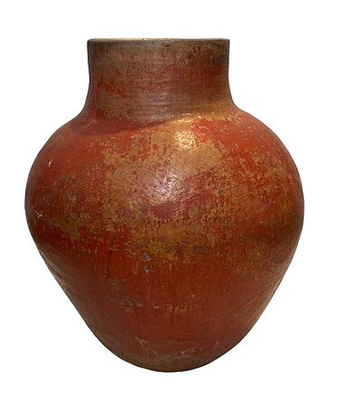 VASO DE BARRO ANTIGO MORINGA MESCLA AVERMELHADA D42XA52CM