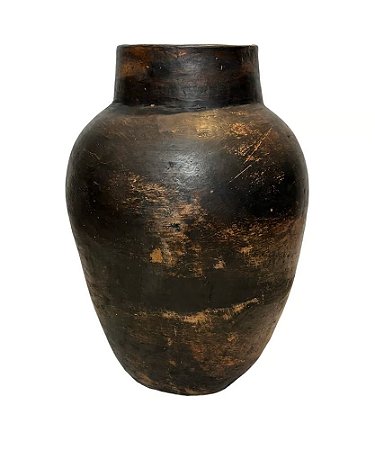 VASO DE BARRO ANTIGO MORINGA ESCURA BAHIA D33XA49CM
