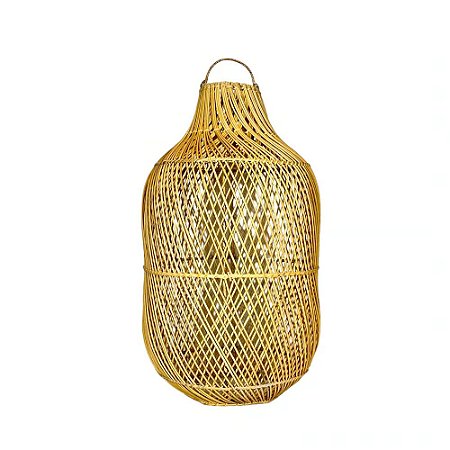 LUMINARIA PENDENTE FIBRA RATTAN IMPORTADA PERUIBE D35XA60CM