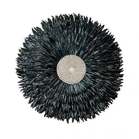 CESTARIA DE PAREDE BALI PLUME PRETO D70CM