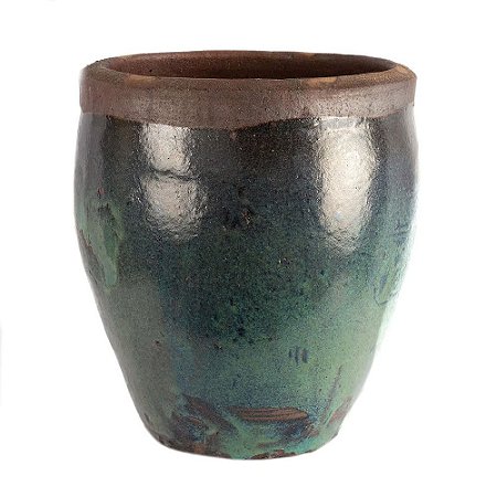 VASO CERAMICA IMPORTADO FIJI RUSTICO DE VERDE D33XA50CM
