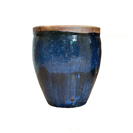 VASO CERAMICA IMPORTADO FIJI RUSTICO DE AZUL D33XA50CM