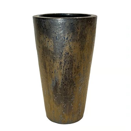 VASO VIETNAMITA DE CERAMICA IMPORTADO MALDIVAS GRAFITE D30XA54CM