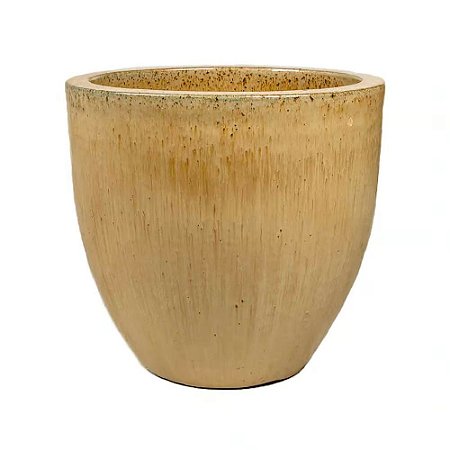 VASO VIETNAMITA DE CERAMICA IMPORTADO TOQUIO AREIA D38XA40CM